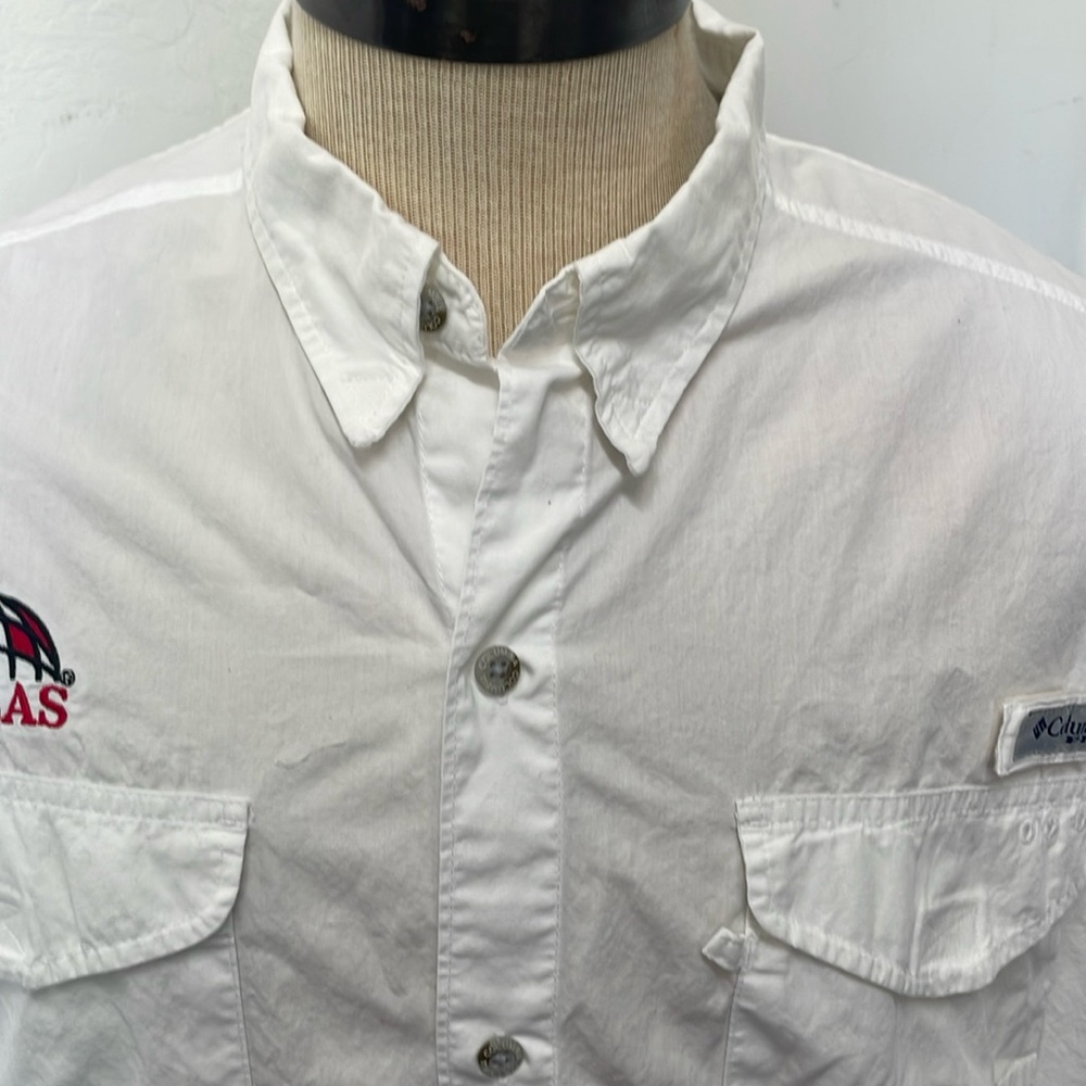 Columbia PFG Performance fishing gear white button down shirt size XL